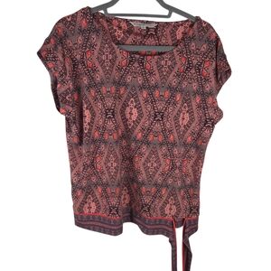 Cleo Patterned Pink and Black Women's Top